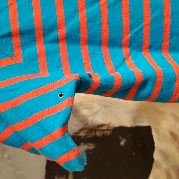 VINTAGE Head Sport Blue & Orange Striped Polo Women Small - Picture 5 of 6